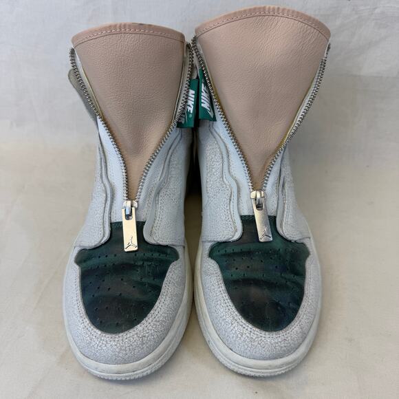 Jordan 1 Retro High Zip Mystic Green Womens Size 8.5 Leather Sneakers AQ3742-003 - Picture 5 of 9